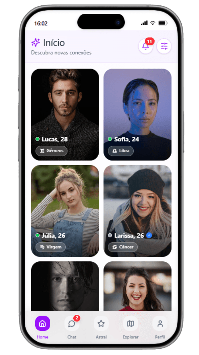 Tela Início do app StarDate